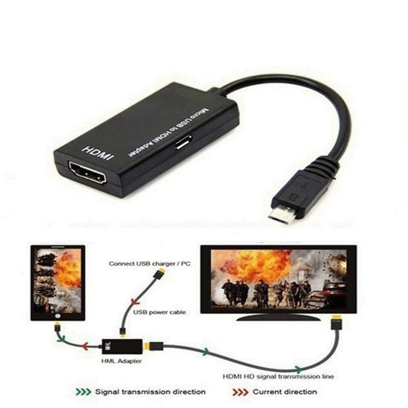 Для Micro USB к HDMI адаптер Цифровой Видео Аудио конвертер Кабель HDMI разъем для ноутбука телефон с MHL порт