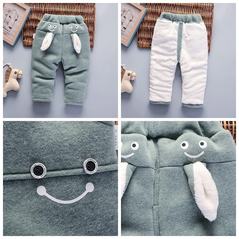 От 1 до 4 лет зимние штаны для маленьких детей; плотные теплые брюки для маленьких мальчиков с героями мультфильмов; Повседневные детские штаны с эластичной резинкой на талии для девочек
