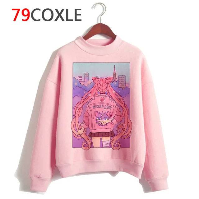 US $6.67 sailor moon kawaii 90s hoodie women funny ulzzang harajuku Sweatshirt hip hop Casual Tumblr Grunge