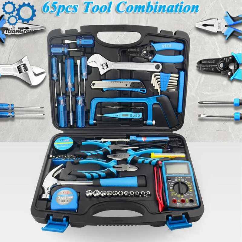 

65pcs Household Hardware Tool Manual Combination Set Electrician Repair Kit Tools Set Power Tool