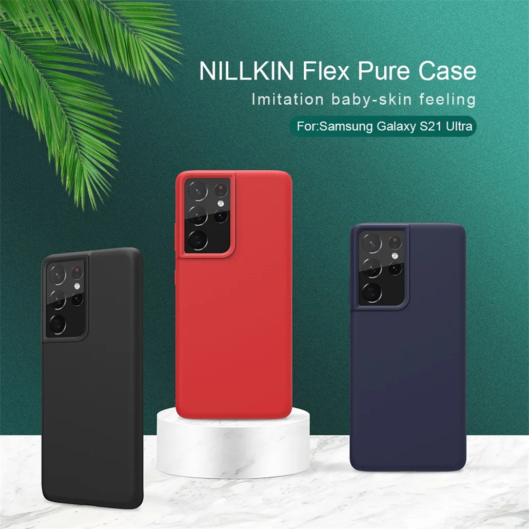 For Samsung Galaxy S21 S21 Ultra Case Nillkin Flex Pure Microfiber lining Soft Silicone Shockproof Cover For Samsung S21+ Plus