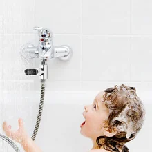 Высококачественный светодиодный цифровой термометр для ванной комнаты, смесители для душа с вращением на 360 градусов, монитор температуры в реальном времени VE