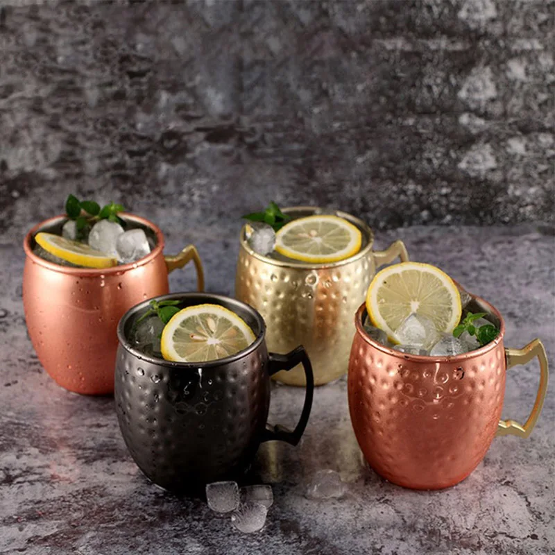 

MICCK 550ml New Stainless Steel Moscow Mug Food Grade Copper Plated Beer Cup Coffee Cup Creative Milk Tea Coffee Mug For Gift