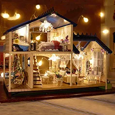 

DIY Creative House Model Assembled Big Villa Art Toy House Mini Girl'S Small House