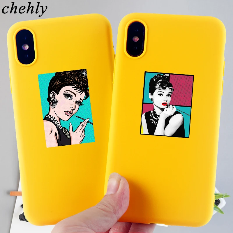 

Fashion Hepburn Phone Case for IPhone 6s 7 8 11 Plus Pro X XS MAX XR Sexy Cases Soft Silicone Fitted TPU Back Accessories Covers