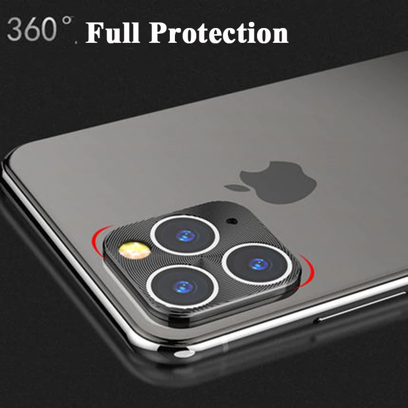 Чехол для камеры для iPhone 11 Pro XS Max X XR 7 8 Plus, чехол с металлическим кольцом для объектива, Защитное стекло для экрана для iPhone 11 Pro Max XS XR X