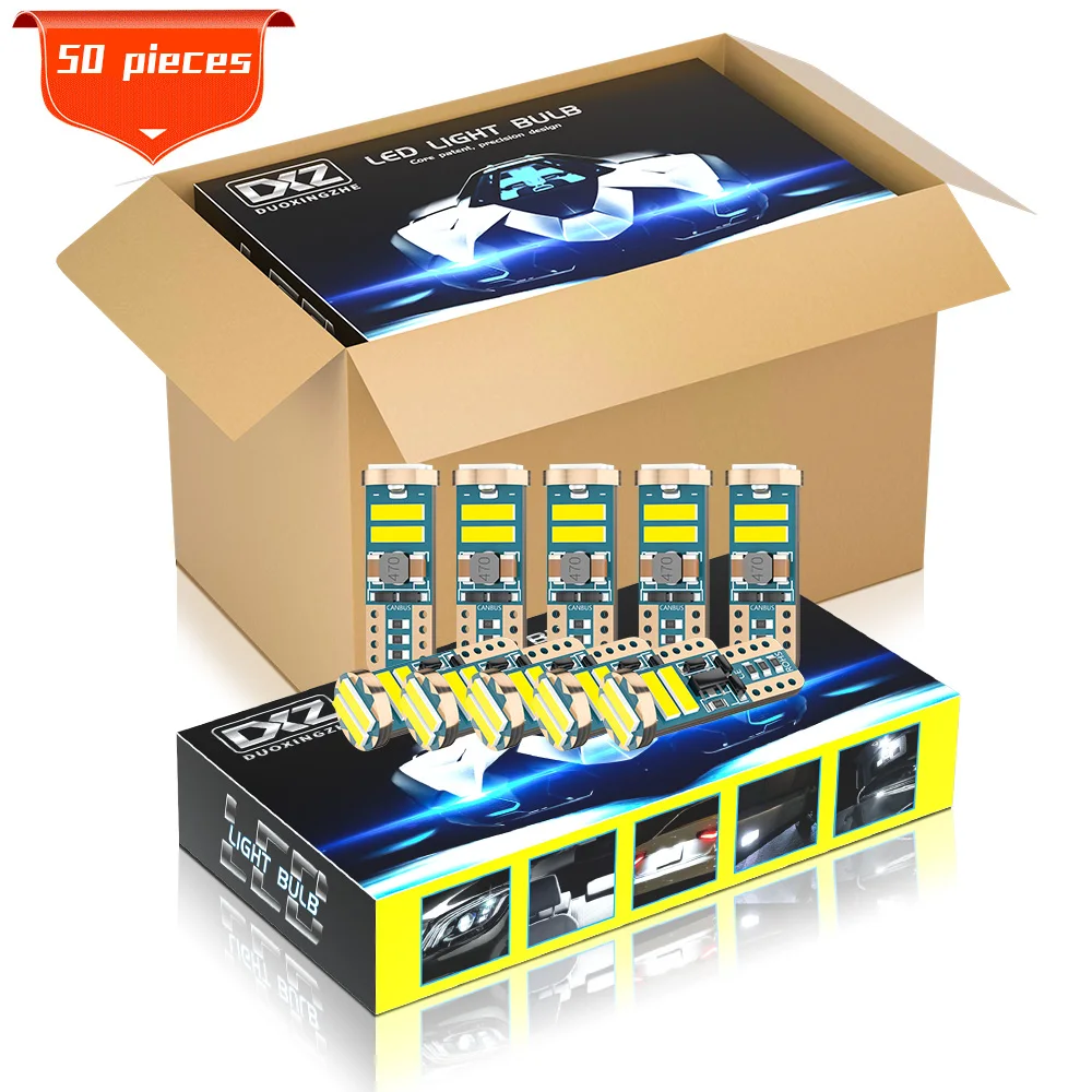 DXZ 50 шт. T10 W5W светодиодный светильник 6 SMD Canbus 168 194 6000K 12V белый интерьер автомобиля