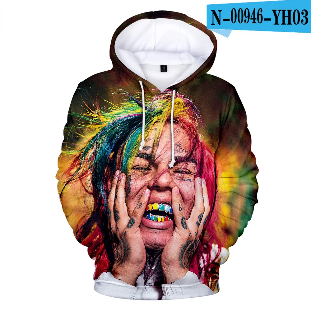 Rapper tekasti69 6ix9ine Tekashi 69 3D принт Женская/мужская толстовка с капюшоном Dragon Ball Harajuku Повседневный пуловер с капюшоном куртка одежда - Цвет: 009