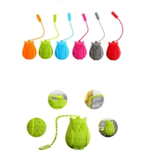 Dhl 100 шт ситечки для чайных пакетиков с совой Силиконовый Фильтр размером с чайную ложку для заварки силикагель фильтрация силиконовый ситечко для заварки чая