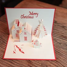 Рождественские открытки 3D всплывающие Рождественские серии санта ручной работы на заказ поздравительные открытки Рождественские подарки сувенирные открытки