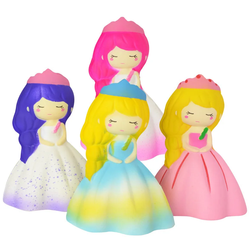2020 nouveau mignon Jumbo coloré princesse fille poupée presser jouets spongieux lente augmentation PU anti-Stress couronne jouet 14*10.5 CM
