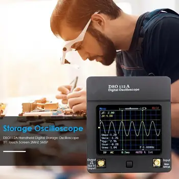 

DSO112A TFT Touch Screen 2MHz 5Msps Handheld Digital Storage Oscilloscope Electronic Measuring Instrument Tool Finder Measuring