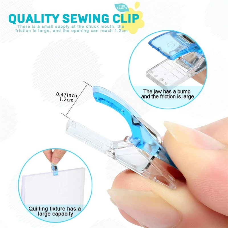 MIUSIE DIY 패치워크 플라스틱 의류 클립, 원단 퀼트 공예 바느질 뜨게 의류 클립 거치대, 48 개, 100 개, 120 개