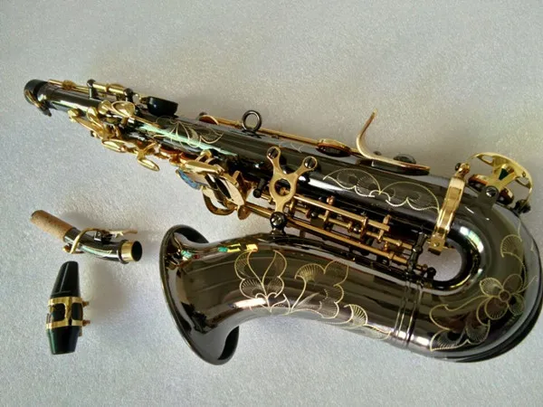 Professional Curved soprano saxophone S-991 black nickel gold Paint gold key with accessories