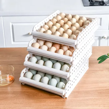 

Stackable Egg Storage Box 30 Grids Egg Container Plastic Egg Tray For Home Kitchen Accessories Kitchen Organizer