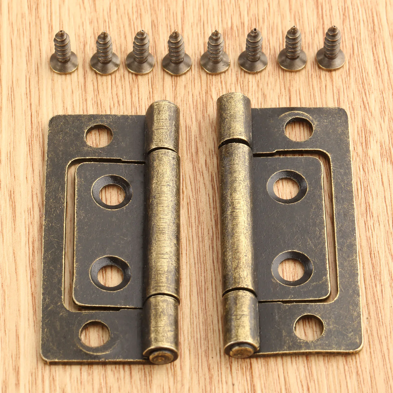 

2pcs 50x24mm Decorative Hinges Furniture Cabinet Drawer Door Butt Hinge Antique Jewelry Wooden Box Cupboard Hinges With Screws