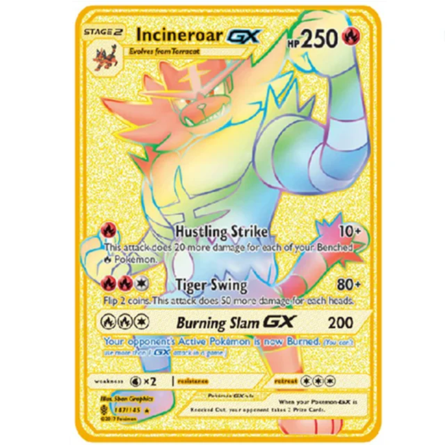 Pokemon Iron Shiny Cards English Charizard Mewtwo Pikachu Metal Cards Vmax Metal Gold Pack Game Collection Cards Gift Kids 20