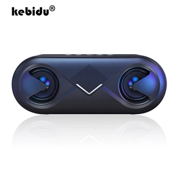 

kebidu Portable Bluetooth 5.0 Speaker 6D Stereo Sound 10W Wireless Loudspeaker Support TF Card/USB Drive/AUX Outdoor Speaker