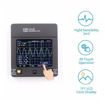 

DSO 112A Mini Digital Oscilloscope Touch Screen TFT Portable Pocket USB Interface 2MHz Bandwidth 5Msps Sampling Rate K4UA