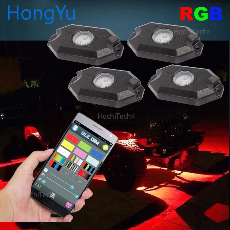 

RGB LED Rock Lights Bluetooth Control Multicolor Neon LED Light Kit For Chevrolet Suburban LT Truck Car Vehicle Undercar light