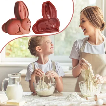 1 sztuk wielkanoc królik jajka czekoladowe formy do gotowania silikony 3D Cartoon Bunnys herbatniki naciśnij formy DIY narzędzia do pieczenia nowy wymienione tanie i dobre opinie CN (pochodzenie) Ekologiczne