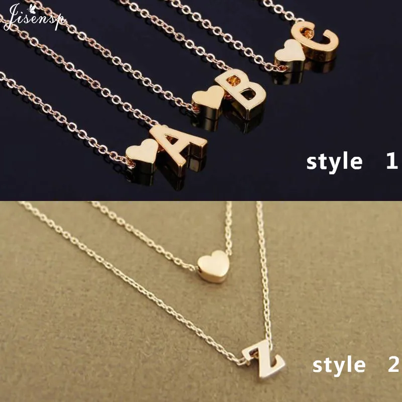 Jisensp Romantic Dainty Tiny Heart Initial Letter Choker Necklaces for Women Statement Jewelry Accessories Birthday Gifts