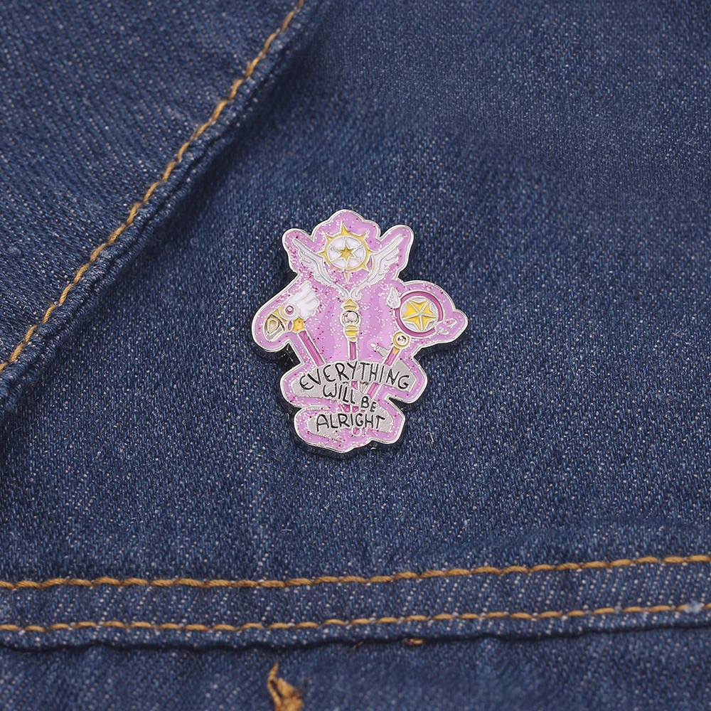 

Wholesale 10PCS/LOT Japan Fashion Anime Magic Sakura Brooch Enamel Pin Card Catcher Invincible Curse Badge Jewelry Gift