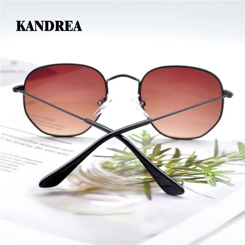 KANDREA новые модные женские солнцезащитные очки металлическая круглая оправа очки винтажные Черепаховые дужки очки для вождения
