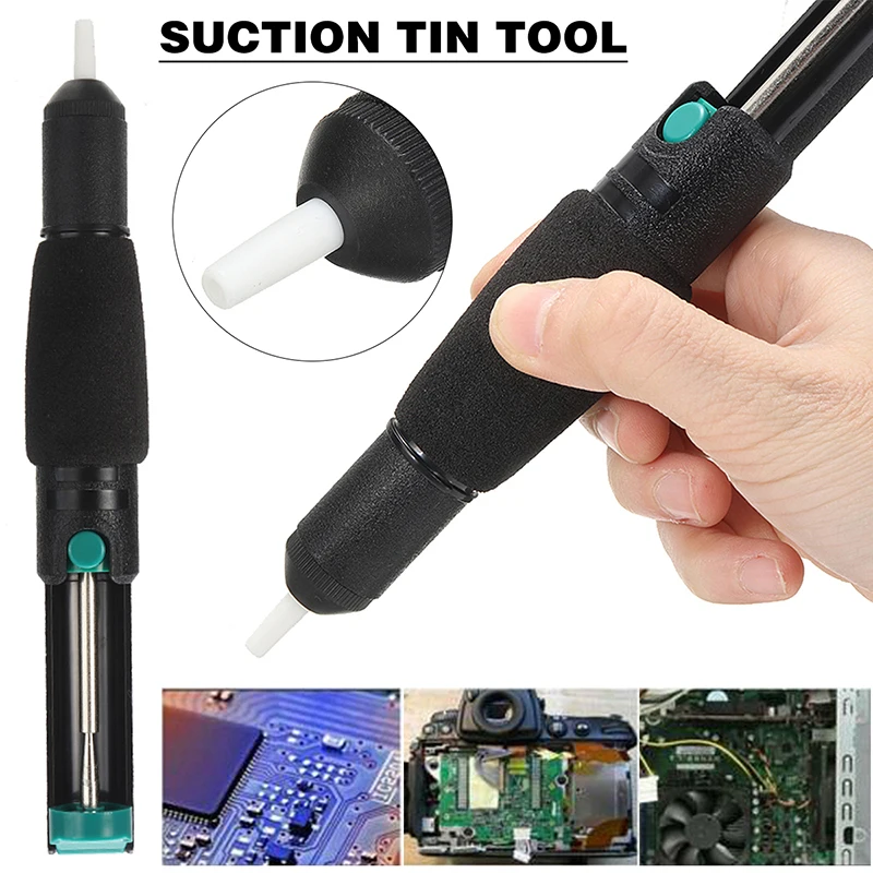 

1pc Anti-skid handle Vacuum Suction Tin Tool Desoldering Solder Sucker Solder Pump Tin Removal Tool Welding Supply