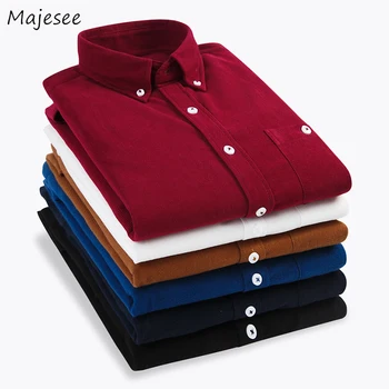 

Men Shirt Long Sleeve Solid All Match Plus Size Leisure Classic Mens Shirts Casual Slim Fit Harajuku Korean Fashion Ulzzang Chic