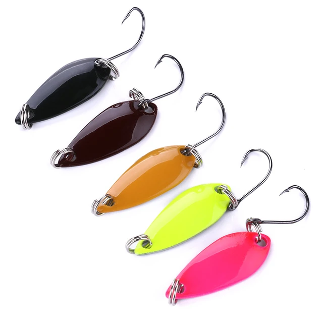 5pc Trout Spoon Fishing Lures Wobblers Spinner Baits 3cm 2.6g