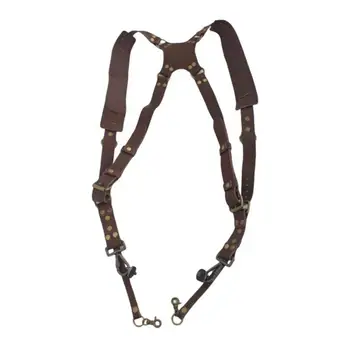 

Leather Camera Strap For Canon Nikon Pentax Sony Fuji Samsung Double Shoulder Strap DSLR Strap Camera Harness