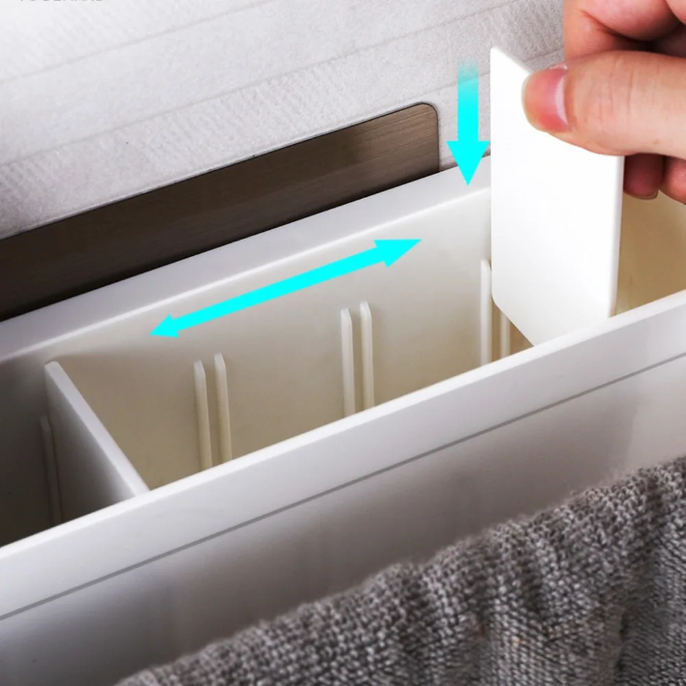 Kitchen Bathroom Wall Storage Rack Punch-free Bathroom shelf Towel Organizer #4C20 (8)