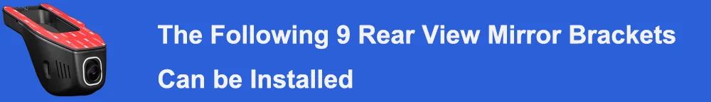 The Following 9 Rear View Mirror Brackets can be installed标题