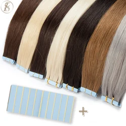 Tess Tape In Hair Extension 2.5g/pc Natural Hair Extensions Human Hair Blonde Adhesive Skin Weft Double Sides Seamless Invisible