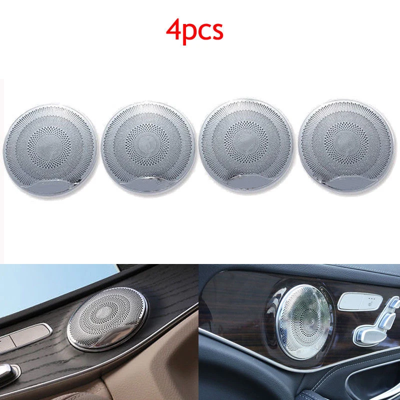 

new sliver 304 Stainless Steel Door Burmester Audio Speaker Sound AMG Style Trim Metal Cover For Benz W205 W213
