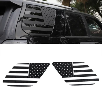 

For Toyota 4 Runer 2010+ Rear Window Decoration Stickers Black Carbon fiber Car Exterior Accessories Car Styling PVC 2pcs/1set