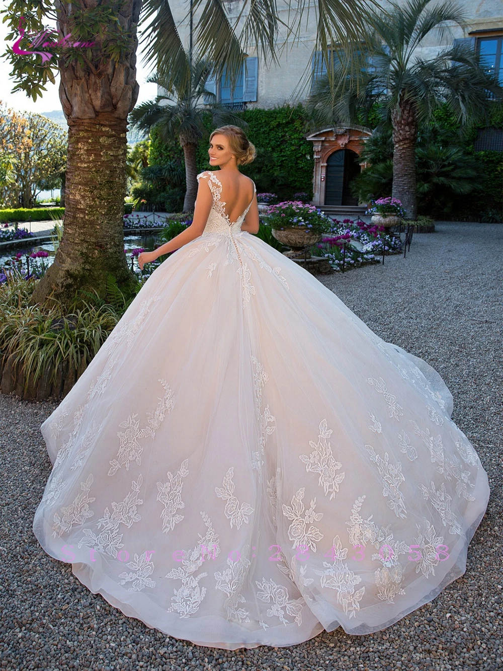 Свадебное платье Waulizane с глубоким декольте, роскошное Элегантное свадебное платье с открытой спиной