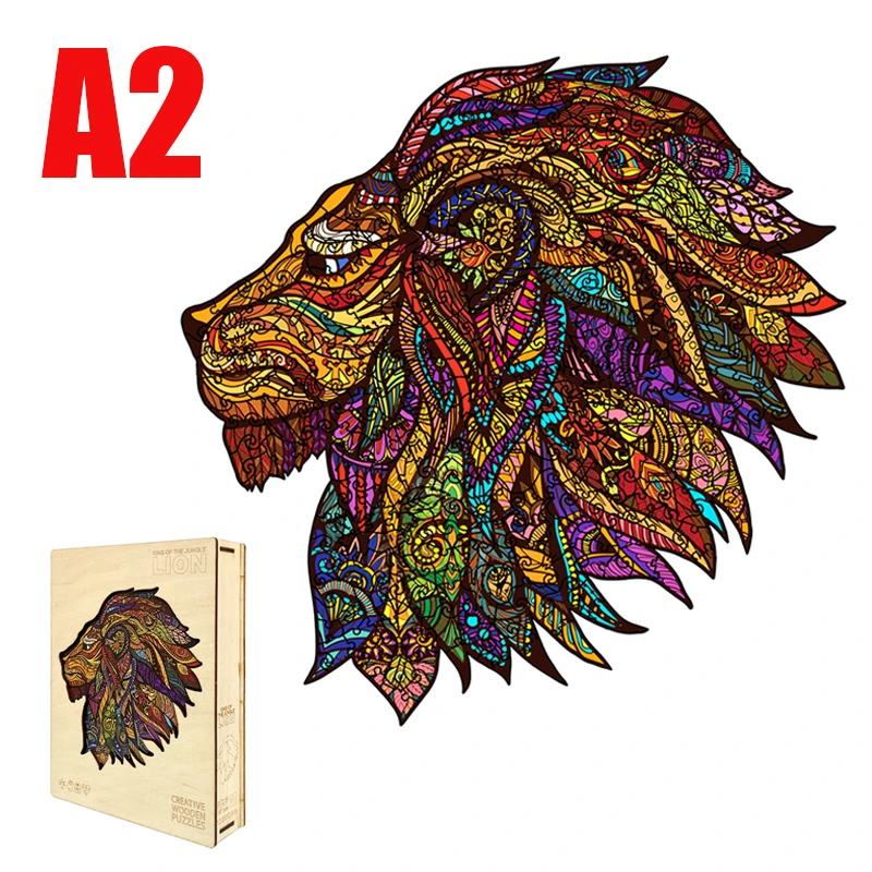 Unique Wooden Puzzle A2 Animal Shape 