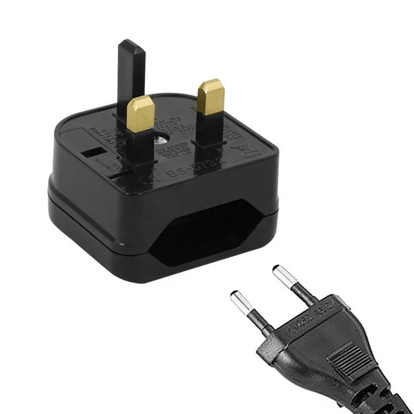

2200W convert EU 2-pin plug to UK standard 3-pin 3A 250V Socket Travel Plug Adapter (Fused) for Britain Hong Kong South Korea