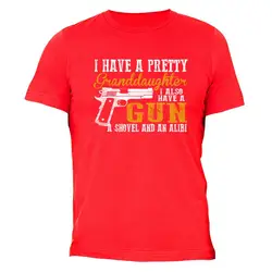 Красивая внучка пистолет футболка Лопата алиби 2nd второй футболка с поправкой хлопковая Футболка Летний стиль повседневная одежда