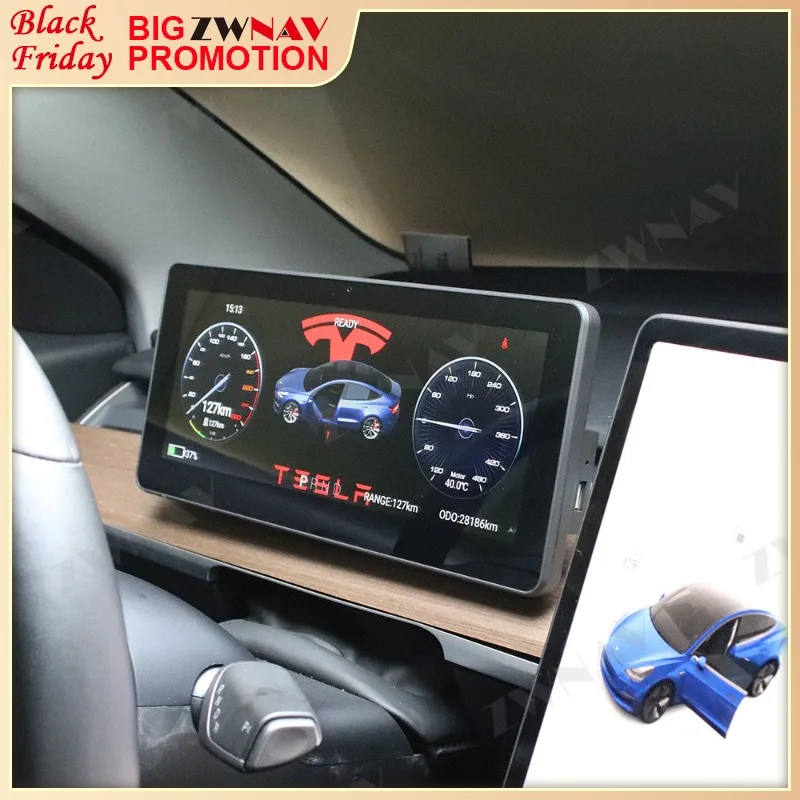 Android Digital Dashboard แผง Virtual Instrument Cluster สำหรับปั๊ม Telsa รุ่น3 Universal