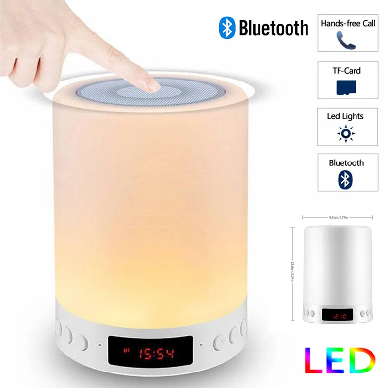 

Bluetooth Speaker Wireless Colourful Light Portable Speakers TF Card Touch Control LED Bedside Table Lamp Bluetooth Speakers