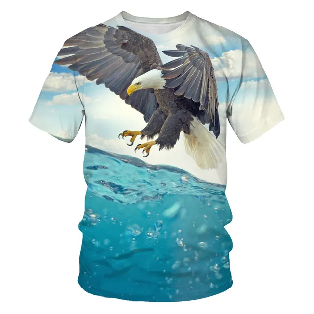2021 Summer Fashion New Wings Flying Eagle 3D Printed Pattern Men's Trend Short Sleeve Casual T-shirt Top T3135