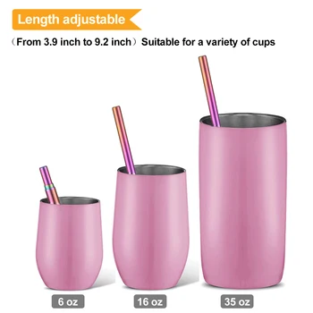 

Portable Collapsible Reusable Straws Stainless Steel Metal Telescopic Drinking Straw For Travel With Case Brush & Keychain #1