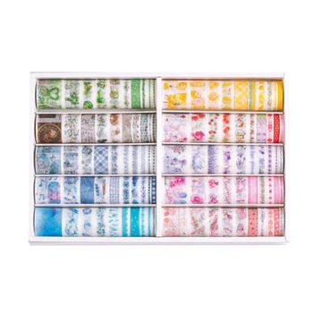 

100pcs/pack Flower Washi Tapes Scrapbooking Hand Account Decorative Sticker DIY Masking Adhesive Tape