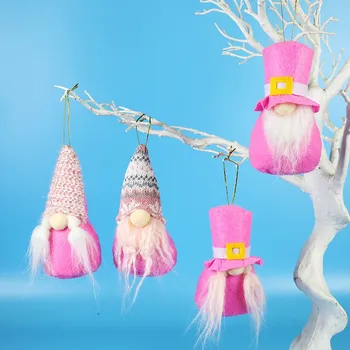 

Xmas gift Santa Claus Christmas Tree Hanging Ornaments Pink kids Gift Snowman Toy Doll Hang Pend New year party Window Pendant