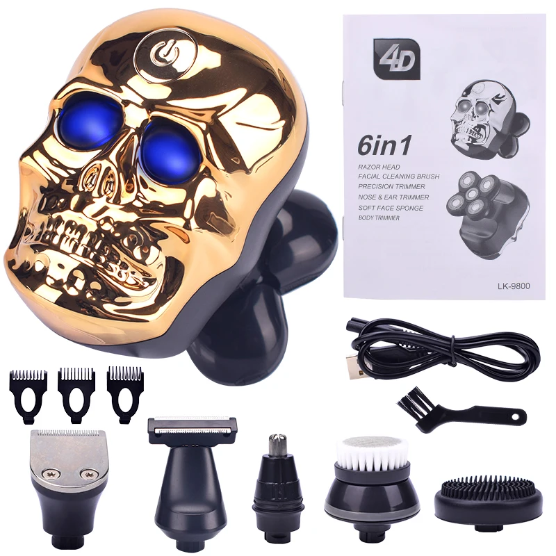 Electric Shaving 6 in 1 Bald Head Shaver 5D Rotary Razor five balde Multifunctional Beard Hair Trimmer Nose Ear Trimmer for Men Electric Shaving 6 in 1 Bald Head Shaver 5D Rotary Razor five balde Multifunctional Beard Hair Trimmer Nose Ear Trimmer for Men
