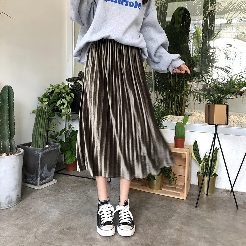 

High-waisted TB Pleated Skirt Hyuna Skirt Spring And Autumn Elegant Korean-style Students Skirt Autumn And Winter Women's with H