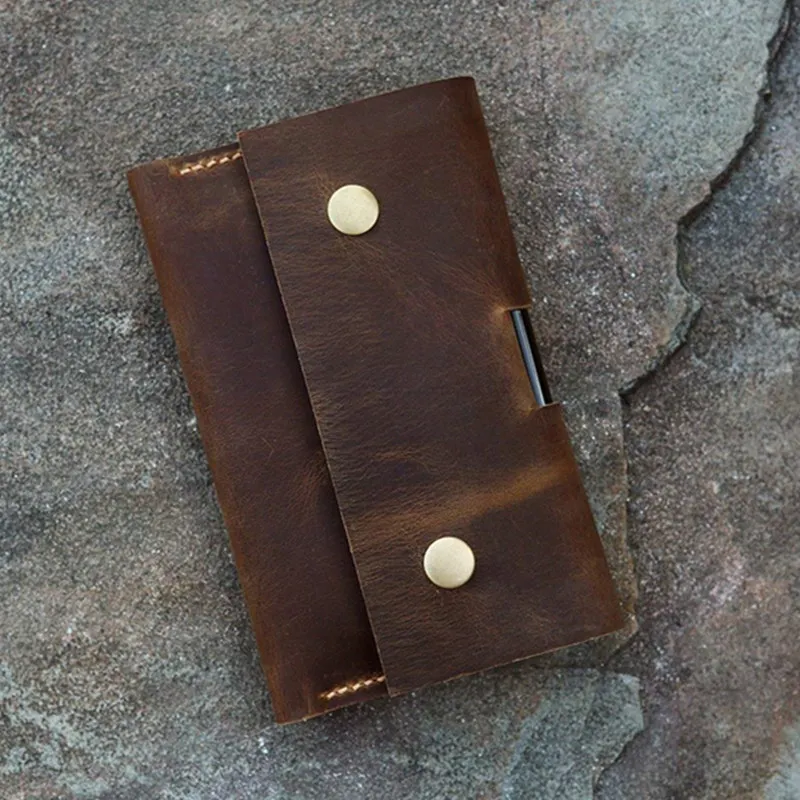 Кожаный кошелек для путешествий, кожаный кошелек для ноутбука, кошелек для карманных заметок, кожаный кошелек, чехол для телефона FA605CDB - Цвет: Brown